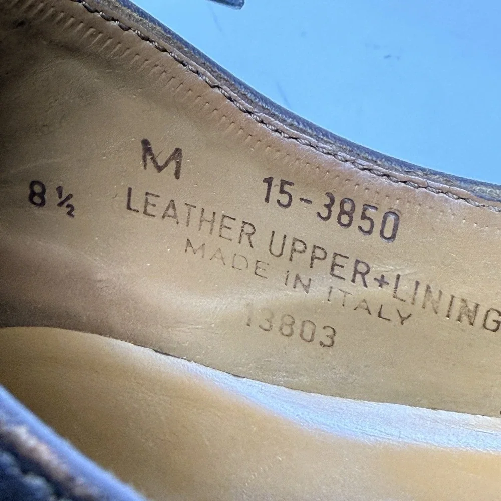 Johnson & Murphy Signature Split Toe Oxford Shoes 8.5‎ M Made In Italy 15-3850